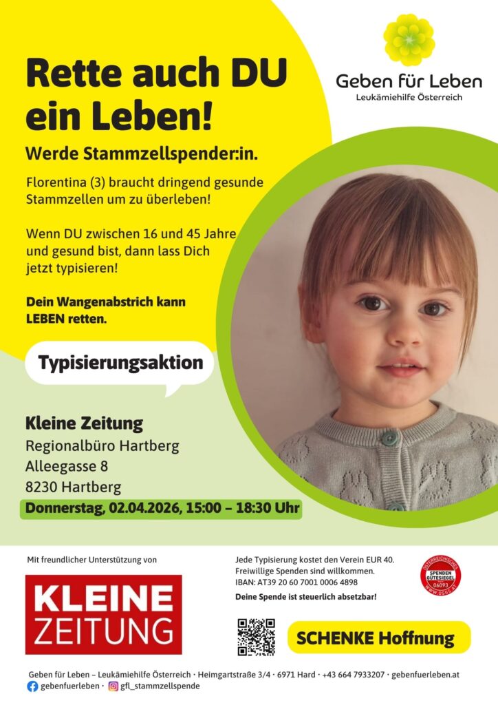 Typisierungsaktion Hartberg - Werde Stammzellenspender:in